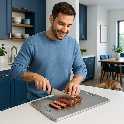 Planche a decouper 4 x inox esthetique