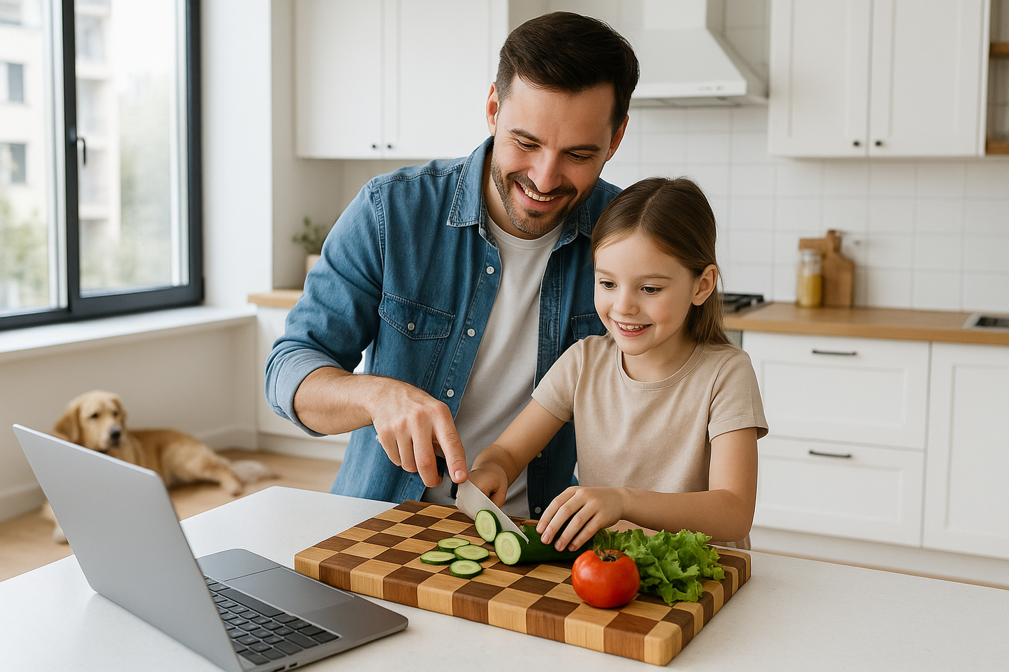Planche bois a decouper famille recette