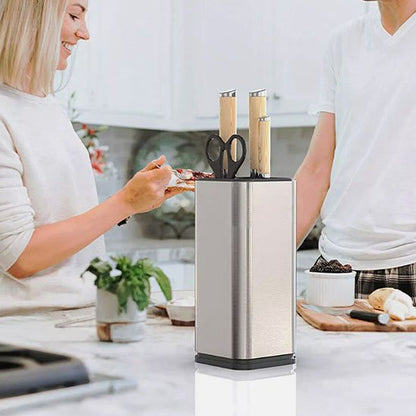 Porte couteaux inoxydable ustensile bois