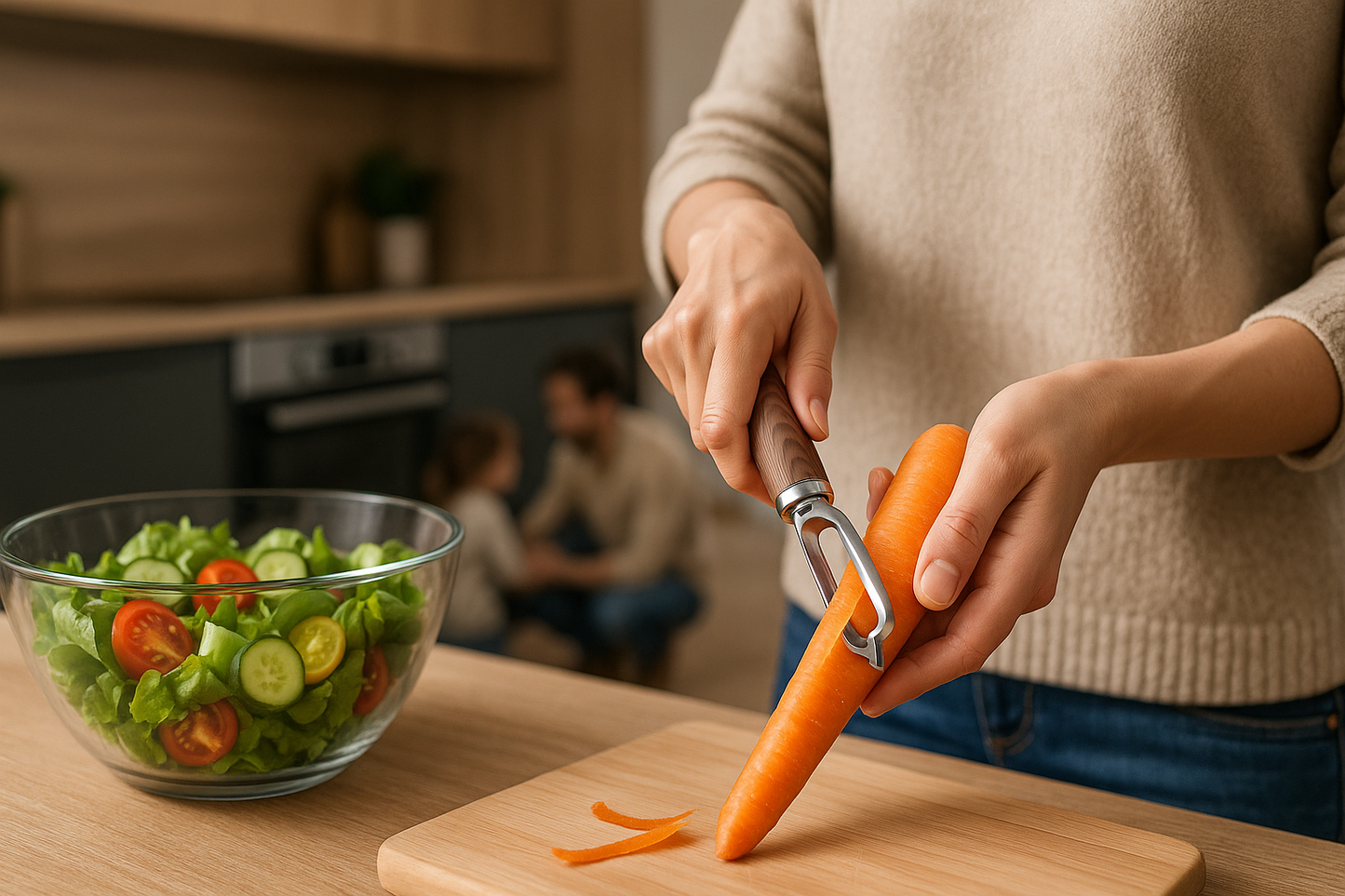 eplucheur bois salade