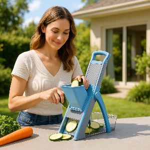 Cuisine mandoline bleu extérieur