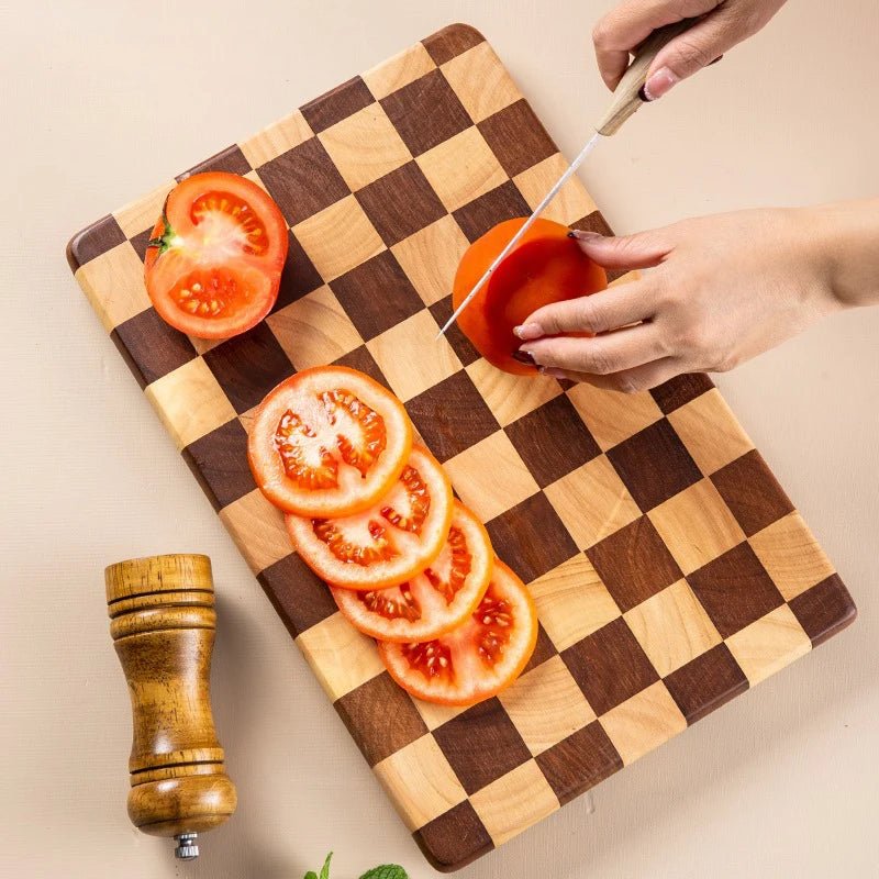 Planche bois à découper | Echec Acacia - TOPTEKCUISINE